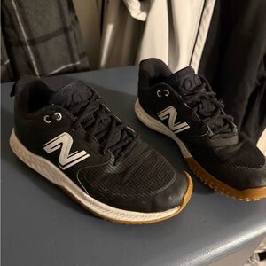 New Balance Kids Black and White Turf Shoes